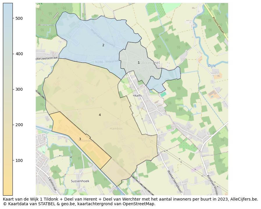 Aantal inwoners op de kaart van de Wijk 1 Tildonk + Deel van Herent + Deel van Werchter: Op deze pagina vind je veel informatie over inwoners (zoals de verdeling naar leeftijdsgroepen, gezinssamenstelling, geslacht, autochtoon of Belgisch met een immigratie achtergrond,...), woningen (aantallen, types, prijs ontwikkeling, gebruik, type eigendom,...) en méér (autobezit, energieverbruik,...)  op basis van open data van STATBEL en diverse andere bronnen!