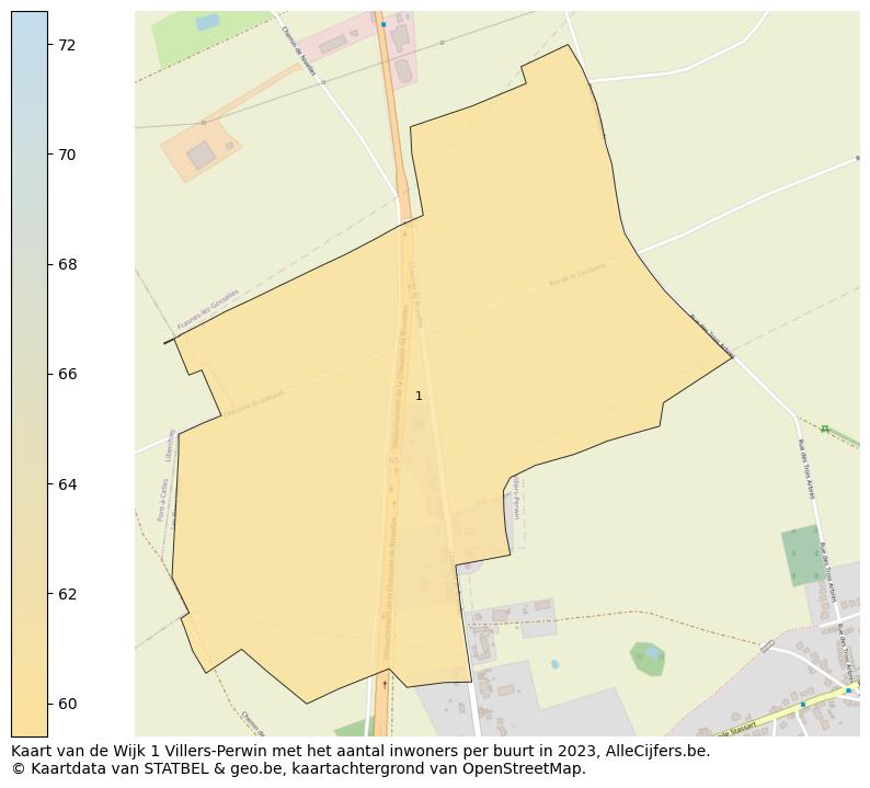 Aantal inwoners op de kaart van de Wijk 1 Villers-Perwin: Op deze pagina vind je veel informatie over inwoners (zoals de verdeling naar leeftijdsgroepen, gezinssamenstelling, geslacht, autochtoon of Belgisch met een immigratie achtergrond,...), woningen (aantallen, types, prijs ontwikkeling, gebruik, type eigendom,...) en méér (autobezit, energieverbruik,...)  op basis van open data van STATBEL en diverse andere bronnen!