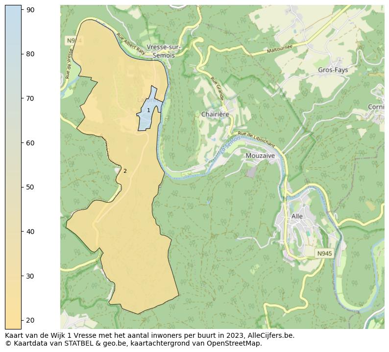 Aantal inwoners op de kaart van de Wijk 1 Vresse: Op deze pagina vind je veel informatie over inwoners (zoals de verdeling naar leeftijdsgroepen, gezinssamenstelling, geslacht, autochtoon of Belgisch met een immigratie achtergrond,...), woningen (aantallen, types, prijs ontwikkeling, gebruik, type eigendom,...) en méér (autobezit, energieverbruik,...)  op basis van open data van STATBEL en diverse andere bronnen!