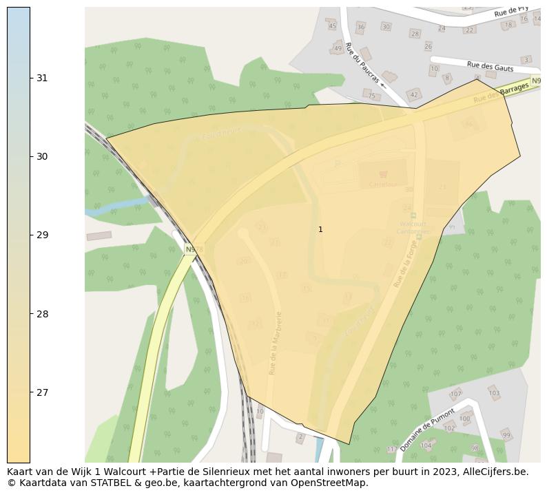 Aantal inwoners op de kaart van de Wijk 1 Walcourt +Partie de Silenrieux: Op deze pagina vind je veel informatie over inwoners (zoals de verdeling naar leeftijdsgroepen, gezinssamenstelling, geslacht, autochtoon of Belgisch met een immigratie achtergrond,...), woningen (aantallen, types, prijs ontwikkeling, gebruik, type eigendom,...) en méér (autobezit, energieverbruik,...)  op basis van open data van STATBEL en diverse andere bronnen!
