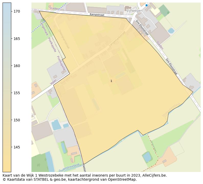 Aantal inwoners op de kaart van de Wijk 1 Westrozebeke: Op deze pagina vind je veel informatie over inwoners (zoals de verdeling naar leeftijdsgroepen, gezinssamenstelling, geslacht, autochtoon of Belgisch met een immigratie achtergrond,...), woningen (aantallen, types, prijs ontwikkeling, gebruik, type eigendom,...) en méér (autobezit, energieverbruik,...)  op basis van open data van STATBEL en diverse andere bronnen!