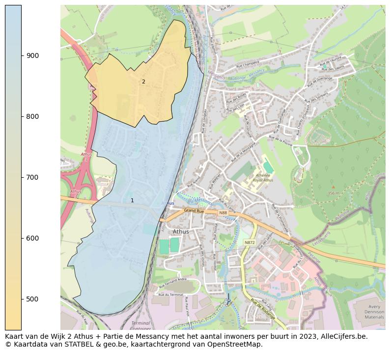 Aantal inwoners op de kaart van de Wijk 2 Athus + Partie de Messancy: Op deze pagina vind je veel informatie over inwoners (zoals de verdeling naar leeftijdsgroepen, gezinssamenstelling, geslacht, autochtoon of Belgisch met een immigratie achtergrond,...), woningen (aantallen, types, prijs ontwikkeling, gebruik, type eigendom,...) en méér (autobezit, energieverbruik,...)  op basis van open data van STATBEL en diverse andere bronnen!