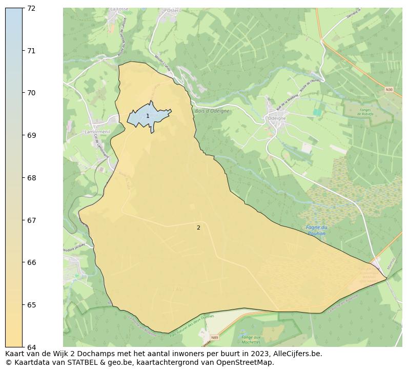 Aantal inwoners op de kaart van de Wijk 2 Dochamps: Op deze pagina vind je veel informatie over inwoners (zoals de verdeling naar leeftijdsgroepen, gezinssamenstelling, geslacht, autochtoon of Belgisch met een immigratie achtergrond,...), woningen (aantallen, types, prijs ontwikkeling, gebruik, type eigendom,...) en méér (autobezit, energieverbruik,...)  op basis van open data van STATBEL en diverse andere bronnen!