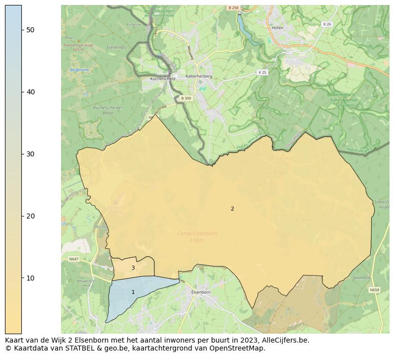 Aantal inwoners op de kaart van de Wijk 2 Elsenborn: Op deze pagina vind je veel informatie over inwoners (zoals de verdeling naar leeftijdsgroepen, gezinssamenstelling, geslacht, autochtoon of Belgisch met een immigratie achtergrond,...), woningen (aantallen, types, prijs ontwikkeling, gebruik, type eigendom,...) en méér (autobezit, energieverbruik,...)  op basis van open data van STATBEL en diverse andere bronnen!