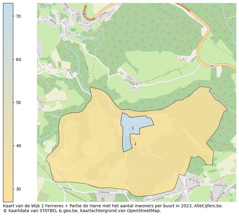 Aantal inwoners op de kaart van de Wijk 2 Ferrieres + Partie de Harre: Op deze pagina vind je veel informatie over inwoners (zoals de verdeling naar leeftijdsgroepen, gezinssamenstelling, geslacht, autochtoon of Belgisch met een immigratie achtergrond,...), woningen (aantallen, types, prijs ontwikkeling, gebruik, type eigendom,...) en méér (autobezit, energieverbruik,...)  op basis van open data van STATBEL en diverse andere bronnen!