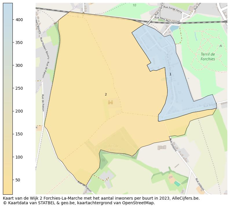 Aantal inwoners op de kaart van de Wijk 2 Forchies-La-Marche: Op deze pagina vind je veel informatie over inwoners (zoals de verdeling naar leeftijdsgroepen, gezinssamenstelling, geslacht, autochtoon of Belgisch met een immigratie achtergrond,...), woningen (aantallen, types, prijs ontwikkeling, gebruik, type eigendom,...) en méér (autobezit, energieverbruik,...)  op basis van open data van STATBEL en diverse andere bronnen!