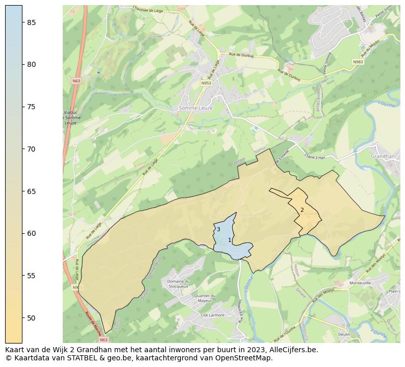 Aantal inwoners op de kaart van de Wijk 2 Grandhan: Op deze pagina vind je veel informatie over inwoners (zoals de verdeling naar leeftijdsgroepen, gezinssamenstelling, geslacht, autochtoon of Belgisch met een immigratie achtergrond,...), woningen (aantallen, types, prijs ontwikkeling, gebruik, type eigendom,...) en méér (autobezit, energieverbruik,...)  op basis van open data van STATBEL en diverse andere bronnen!