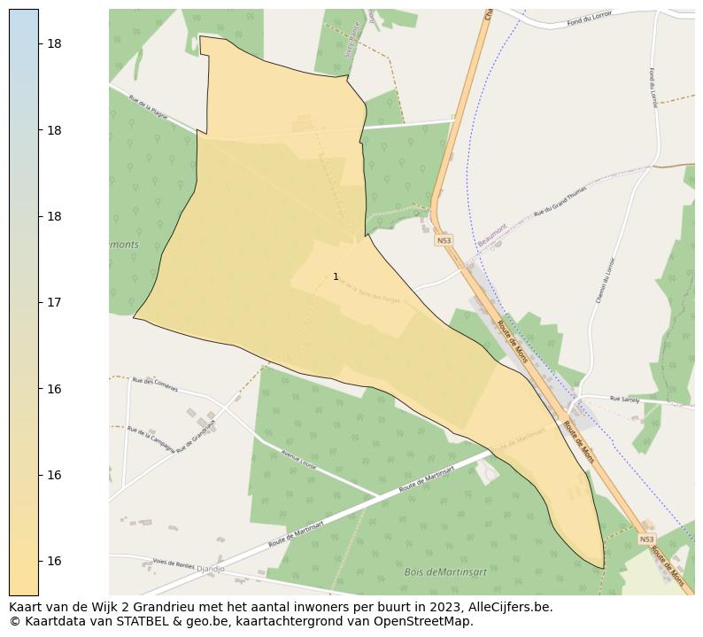 Aantal inwoners op de kaart van de Wijk 2 Grandrieu: Op deze pagina vind je veel informatie over inwoners (zoals de verdeling naar leeftijdsgroepen, gezinssamenstelling, geslacht, autochtoon of Belgisch met een immigratie achtergrond,...), woningen (aantallen, types, prijs ontwikkeling, gebruik, type eigendom,...) en méér (autobezit, energieverbruik,...)  op basis van open data van STATBEL en diverse andere bronnen!