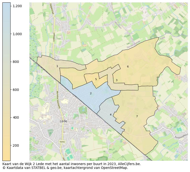 Aantal inwoners op de kaart van de Wijk 2 Lede: Op deze pagina vind je veel informatie over inwoners (zoals de verdeling naar leeftijdsgroepen, gezinssamenstelling, geslacht, autochtoon of Belgisch met een immigratie achtergrond,...), woningen (aantallen, types, prijs ontwikkeling, gebruik, type eigendom,...) en méér (autobezit, energieverbruik,...)  op basis van open data van STATBEL en diverse andere bronnen!
