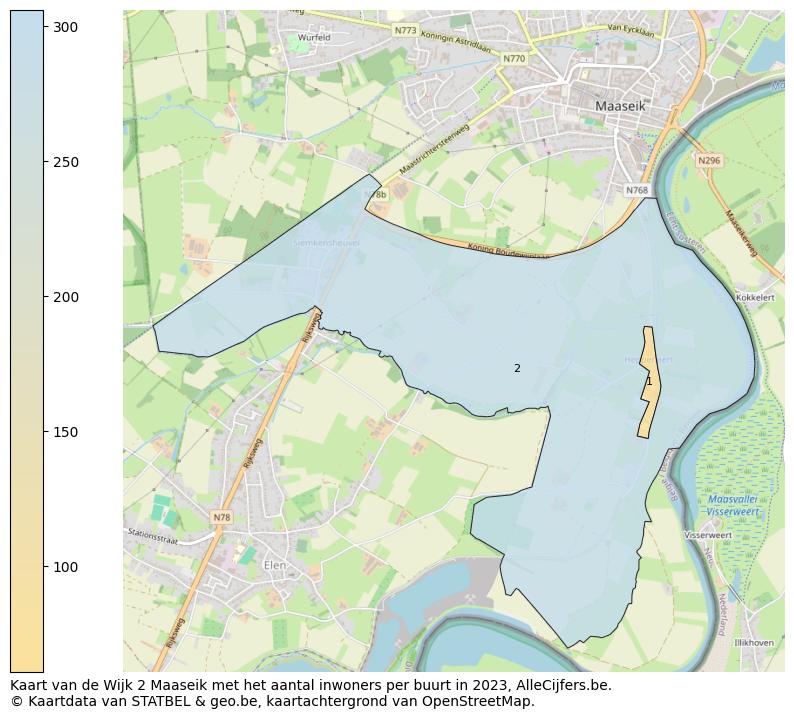 Aantal inwoners op de kaart van de Wijk 2 Maaseik: Op deze pagina vind je veel informatie over inwoners (zoals de verdeling naar leeftijdsgroepen, gezinssamenstelling, geslacht, autochtoon of Belgisch met een immigratie achtergrond,...), woningen (aantallen, types, prijs ontwikkeling, gebruik, type eigendom,...) en méér (autobezit, energieverbruik,...)  op basis van open data van STATBEL en diverse andere bronnen!