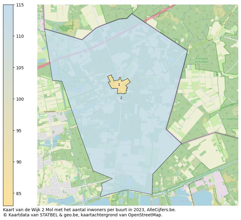 Aantal inwoners op de kaart van de Wijk 2 Mol: Op deze pagina vind je veel informatie over inwoners (zoals de verdeling naar leeftijdsgroepen, gezinssamenstelling, geslacht, autochtoon of Belgisch met een immigratie achtergrond,...), woningen (aantallen, types, prijs ontwikkeling, gebruik, type eigendom,...) en méér (autobezit, energieverbruik,...)  op basis van open data van STATBEL en diverse andere bronnen!