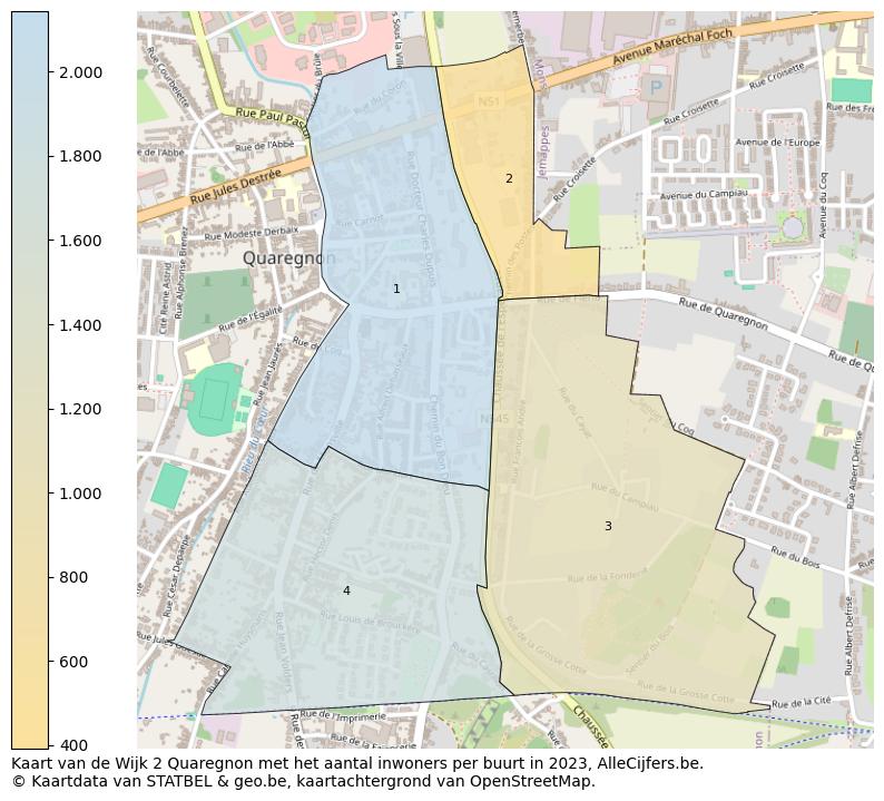 Aantal inwoners op de kaart van de Wijk 2 Quaregnon: Op deze pagina vind je veel informatie over inwoners (zoals de verdeling naar leeftijdsgroepen, gezinssamenstelling, geslacht, autochtoon of Belgisch met een immigratie achtergrond,...), woningen (aantallen, types, prijs ontwikkeling, gebruik, type eigendom,...) en méér (autobezit, energieverbruik,...)  op basis van open data van STATBEL en diverse andere bronnen!