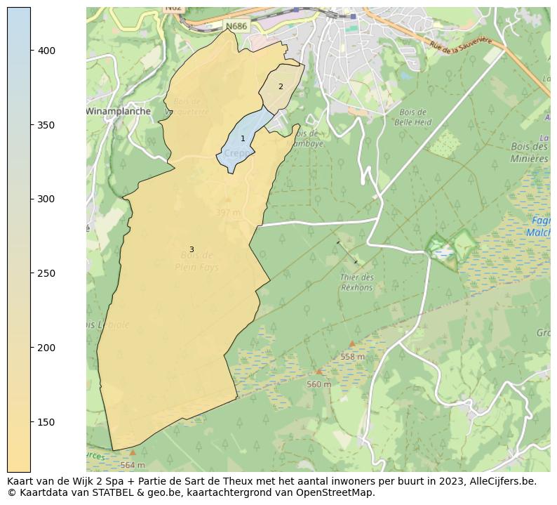 Aantal inwoners op de kaart van de Wijk 2 Spa + Partie de Sart de Theux: Op deze pagina vind je veel informatie over inwoners (zoals de verdeling naar leeftijdsgroepen, gezinssamenstelling, geslacht, autochtoon of Belgisch met een immigratie achtergrond,...), woningen (aantallen, types, prijs ontwikkeling, gebruik, type eigendom,...) en méér (autobezit, energieverbruik,...)  op basis van open data van STATBEL en diverse andere bronnen!