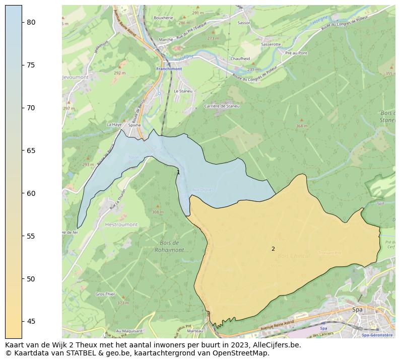 Aantal inwoners op de kaart van de Wijk 2 Theux: Op deze pagina vind je veel informatie over inwoners (zoals de verdeling naar leeftijdsgroepen, gezinssamenstelling, geslacht, autochtoon of Belgisch met een immigratie achtergrond,...), woningen (aantallen, types, prijs ontwikkeling, gebruik, type eigendom,...) en méér (autobezit, energieverbruik,...)  op basis van open data van STATBEL en diverse andere bronnen!