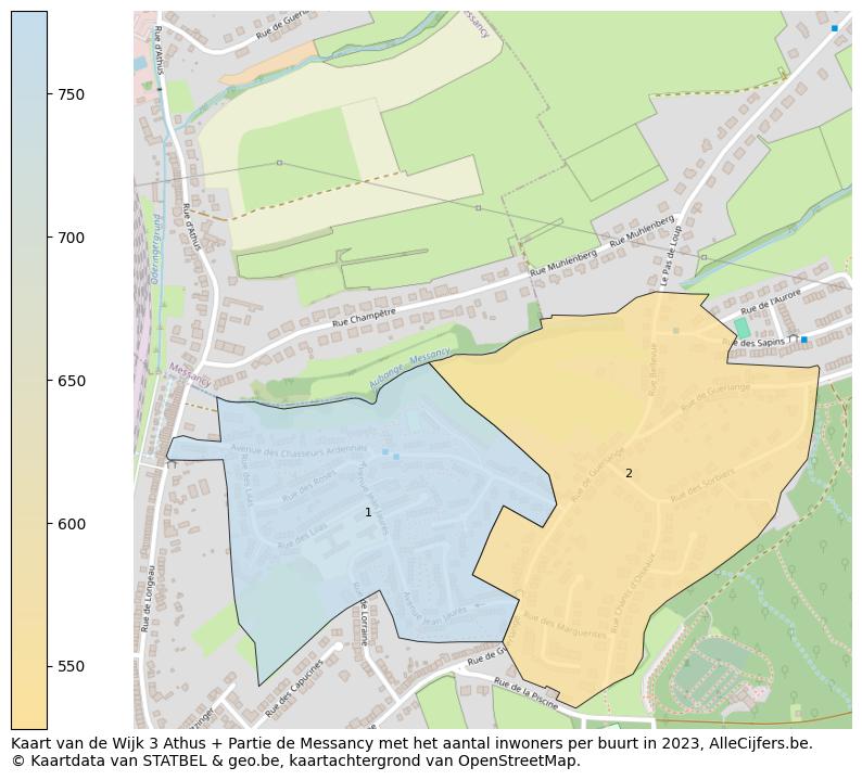 Aantal inwoners op de kaart van de Wijk 3 Athus + Partie de Messancy: Op deze pagina vind je veel informatie over inwoners (zoals de verdeling naar leeftijdsgroepen, gezinssamenstelling, geslacht, autochtoon of Belgisch met een immigratie achtergrond,...), woningen (aantallen, types, prijs ontwikkeling, gebruik, type eigendom,...) en méér (autobezit, energieverbruik,...)  op basis van open data van STATBEL en diverse andere bronnen!