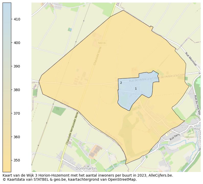 Aantal inwoners op de kaart van de Wijk 3 Horion-Hozemont: Op deze pagina vind je veel informatie over inwoners (zoals de verdeling naar leeftijdsgroepen, gezinssamenstelling, geslacht, autochtoon of Belgisch met een immigratie achtergrond,...), woningen (aantallen, types, prijs ontwikkeling, gebruik, type eigendom,...) en méér (autobezit, energieverbruik,...)  op basis van open data van STATBEL en diverse andere bronnen!