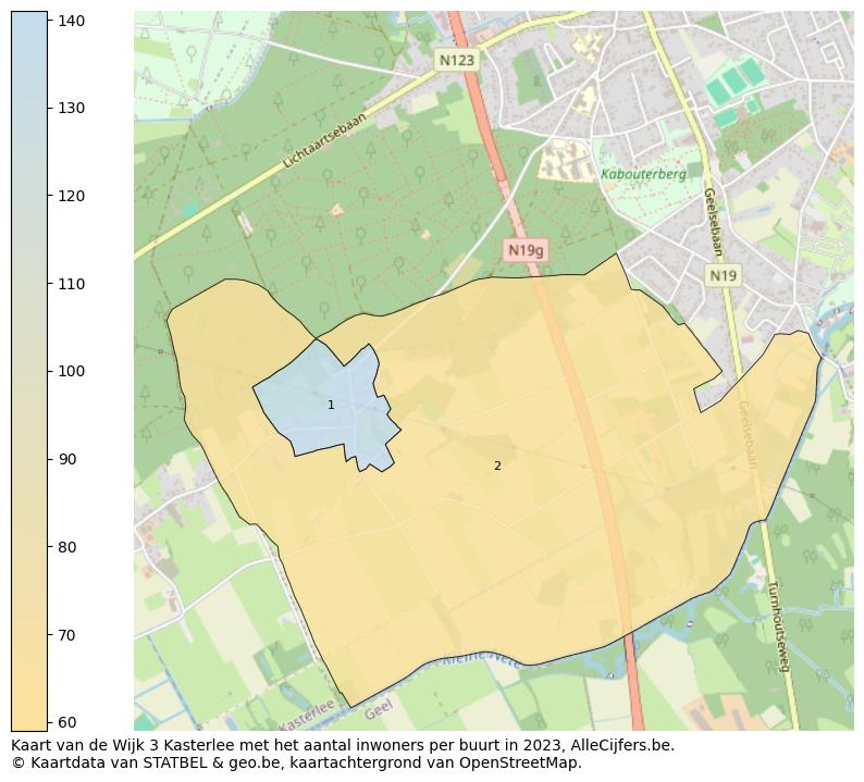Aantal inwoners op de kaart van de Wijk 3 Kasterlee: Op deze pagina vind je veel informatie over inwoners (zoals de verdeling naar leeftijdsgroepen, gezinssamenstelling, geslacht, autochtoon of Belgisch met een immigratie achtergrond,...), woningen (aantallen, types, prijs ontwikkeling, gebruik, type eigendom,...) en méér (autobezit, energieverbruik,...)  op basis van open data van STATBEL en diverse andere bronnen!
