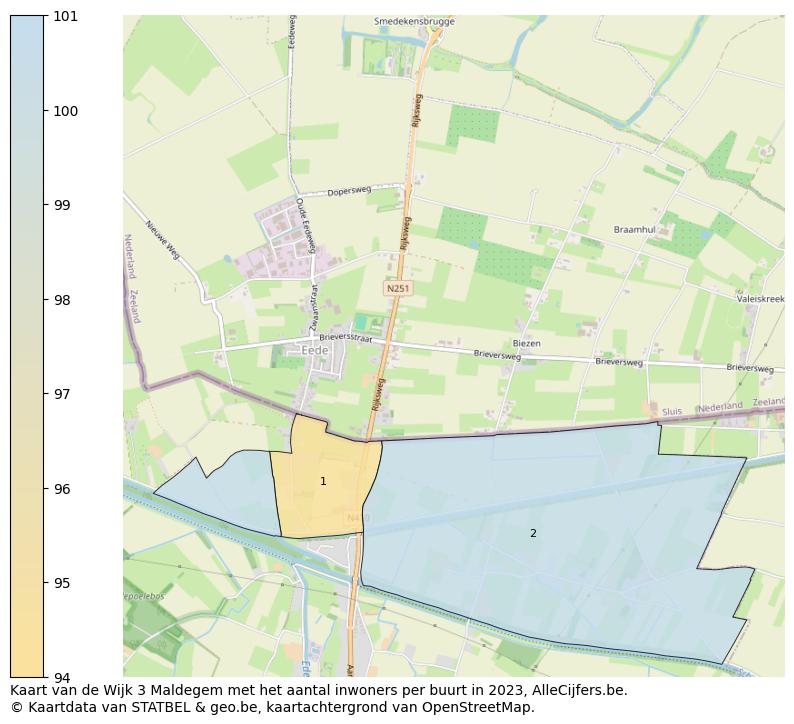 Aantal inwoners op de kaart van de Wijk 3 Maldegem: Op deze pagina vind je veel informatie over inwoners (zoals de verdeling naar leeftijdsgroepen, gezinssamenstelling, geslacht, autochtoon of Belgisch met een immigratie achtergrond,...), woningen (aantallen, types, prijs ontwikkeling, gebruik, type eigendom,...) en méér (autobezit, energieverbruik,...)  op basis van open data van STATBEL en diverse andere bronnen!