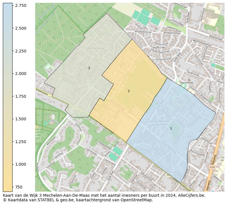 Aantal inwoners op de kaart van de Wijk 3 Mechelen-Aan-De-Maas: Op deze pagina vind je veel informatie over inwoners (zoals de verdeling naar leeftijdsgroepen, gezinssamenstelling, geslacht, autochtoon of Belgisch met een immigratie achtergrond,...), woningen (aantallen, types, prijs ontwikkeling, gebruik, type eigendom,...) en méér (autobezit, energieverbruik,...)  op basis van open data van STATBEL en diverse andere bronnen!