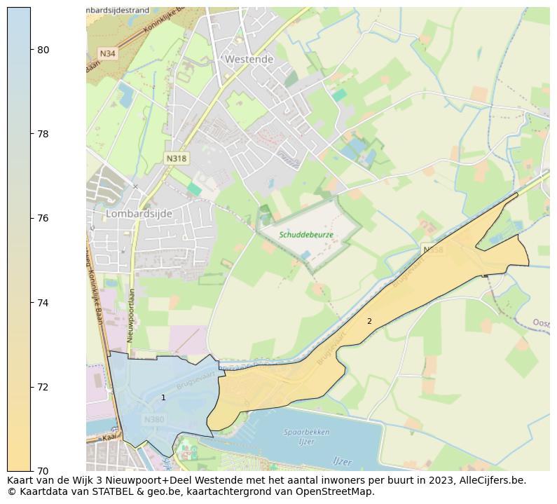 Aantal inwoners op de kaart van de Wijk 3 Nieuwpoort+Deel Westende: Op deze pagina vind je veel informatie over inwoners (zoals de verdeling naar leeftijdsgroepen, gezinssamenstelling, geslacht, autochtoon of Belgisch met een immigratie achtergrond,...), woningen (aantallen, types, prijs ontwikkeling, gebruik, type eigendom,...) en méér (autobezit, energieverbruik,...)  op basis van open data van STATBEL en diverse andere bronnen!