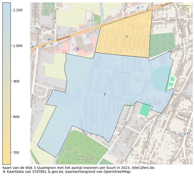 Aantal inwoners op de kaart van de Wijk 3 Quaregnon: Op deze pagina vind je veel informatie over inwoners (zoals de verdeling naar leeftijdsgroepen, gezinssamenstelling, geslacht, autochtoon of Belgisch met een immigratie achtergrond,...), woningen (aantallen, types, prijs ontwikkeling, gebruik, type eigendom,...) en méér (autobezit, energieverbruik,...)  op basis van open data van STATBEL en diverse andere bronnen!
