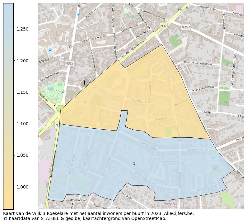 Aantal inwoners op de kaart van de Wijk 3 Roeselare: Op deze pagina vind je veel informatie over inwoners (zoals de verdeling naar leeftijdsgroepen, gezinssamenstelling, geslacht, autochtoon of Belgisch met een immigratie achtergrond,...), woningen (aantallen, types, prijs ontwikkeling, gebruik, type eigendom,...) en méér (autobezit, energieverbruik,...)  op basis van open data van STATBEL en diverse andere bronnen!