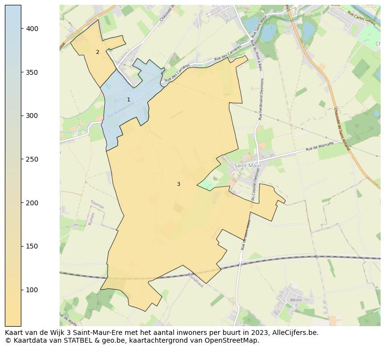 Aantal inwoners op de kaart van de Wijk 3 Saint-Maur-Ere: Op deze pagina vind je veel informatie over inwoners (zoals de verdeling naar leeftijdsgroepen, gezinssamenstelling, geslacht, autochtoon of Belgisch met een immigratie achtergrond,...), woningen (aantallen, types, prijs ontwikkeling, gebruik, type eigendom,...) en méér (autobezit, energieverbruik,...)  op basis van open data van STATBEL en diverse andere bronnen!