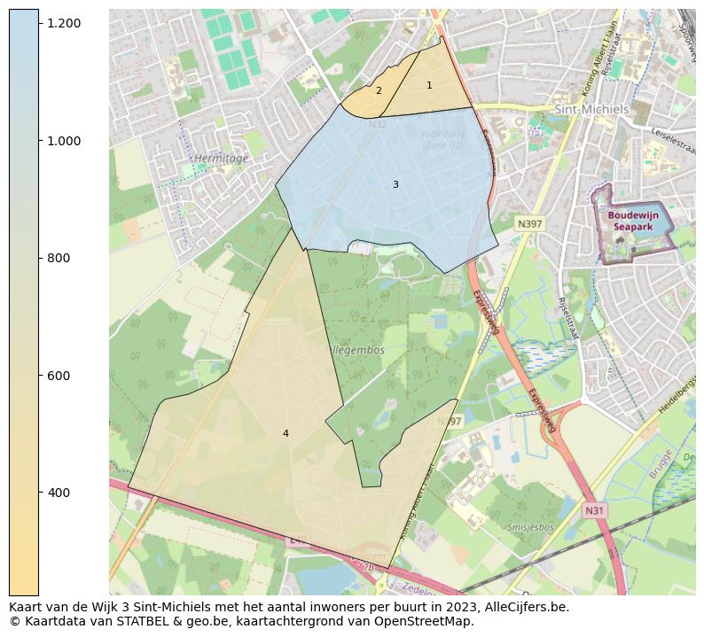Aantal inwoners op de kaart van de Wijk 3 Sint-Michiels: Op deze pagina vind je veel informatie over inwoners (zoals de verdeling naar leeftijdsgroepen, gezinssamenstelling, geslacht, autochtoon of Belgisch met een immigratie achtergrond,...), woningen (aantallen, types, prijs ontwikkeling, gebruik, type eigendom,...) en méér (autobezit, energieverbruik,...)  op basis van open data van STATBEL en diverse andere bronnen!