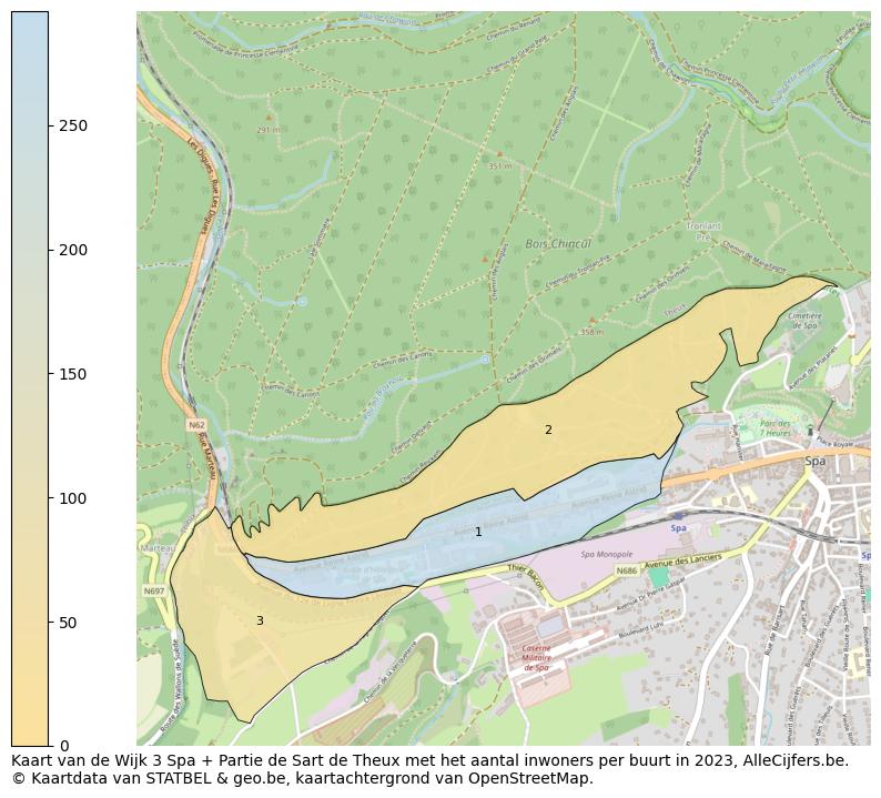 Aantal inwoners op de kaart van de Wijk 3 Spa + Partie de Sart de Theux: Op deze pagina vind je veel informatie over inwoners (zoals de verdeling naar leeftijdsgroepen, gezinssamenstelling, geslacht, autochtoon of Belgisch met een immigratie achtergrond,...), woningen (aantallen, types, prijs ontwikkeling, gebruik, type eigendom,...) en méér (autobezit, energieverbruik,...)  op basis van open data van STATBEL en diverse andere bronnen!