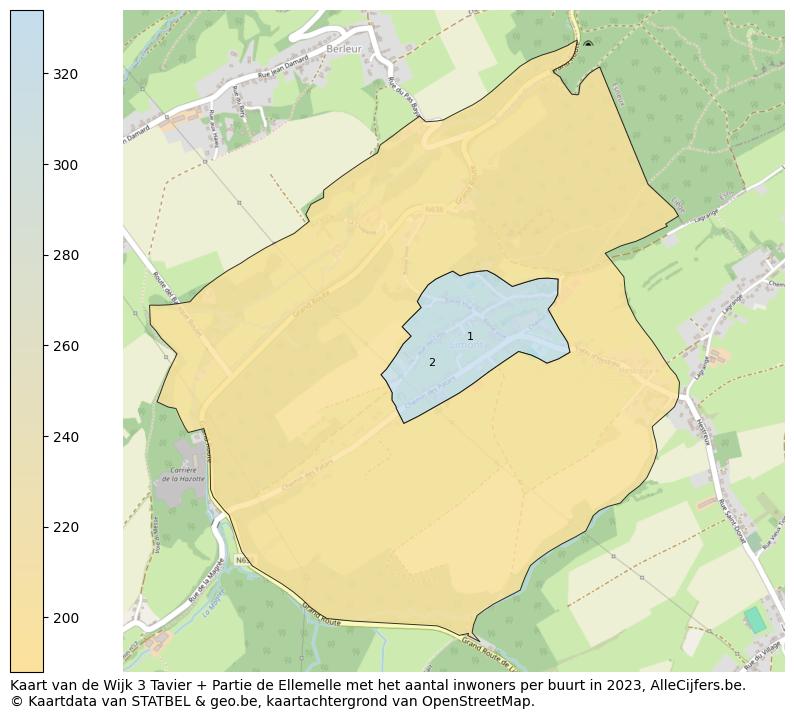 Aantal inwoners op de kaart van de Wijk 3 Tavier + Partie de Ellemelle: Op deze pagina vind je veel informatie over inwoners (zoals de verdeling naar leeftijdsgroepen, gezinssamenstelling, geslacht, autochtoon of Belgisch met een immigratie achtergrond,...), woningen (aantallen, types, prijs ontwikkeling, gebruik, type eigendom,...) en méér (autobezit, energieverbruik,...)  op basis van open data van STATBEL en diverse andere bronnen!