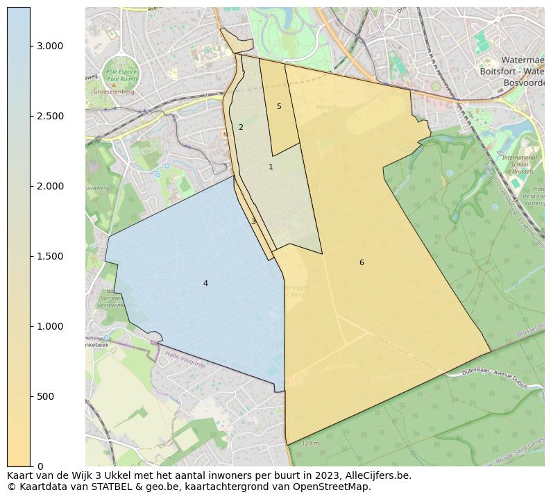 Aantal inwoners op de kaart van de Wijk 3 Ukkel: Op deze pagina vind je veel informatie over inwoners (zoals de verdeling naar leeftijdsgroepen, gezinssamenstelling, geslacht, autochtoon of Belgisch met een immigratie achtergrond,...), woningen (aantallen, types, prijs ontwikkeling, gebruik, type eigendom,...) en méér (autobezit, energieverbruik,...)  op basis van open data van STATBEL en diverse andere bronnen!