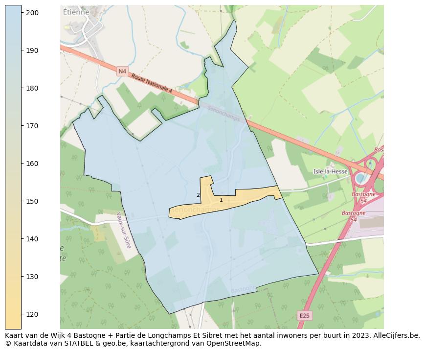 Aantal inwoners op de kaart van de Wijk 4 Bastogne + Partie de Longchamps Et Sibret: Op deze pagina vind je veel informatie over inwoners (zoals de verdeling naar leeftijdsgroepen, gezinssamenstelling, geslacht, autochtoon of Belgisch met een immigratie achtergrond,...), woningen (aantallen, types, prijs ontwikkeling, gebruik, type eigendom,...) en méér (autobezit, energieverbruik,...)  op basis van open data van STATBEL en diverse andere bronnen!