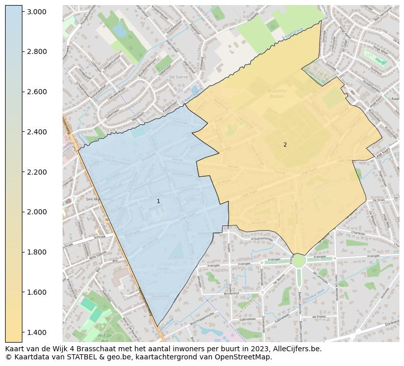 Aantal inwoners op de kaart van de Wijk 4 Brasschaat: Op deze pagina vind je veel informatie over inwoners (zoals de verdeling naar leeftijdsgroepen, gezinssamenstelling, geslacht, autochtoon of Belgisch met een immigratie achtergrond,...), woningen (aantallen, types, prijs ontwikkeling, gebruik, type eigendom,...) en méér (autobezit, energieverbruik,...)  op basis van open data van STATBEL en diverse andere bronnen!