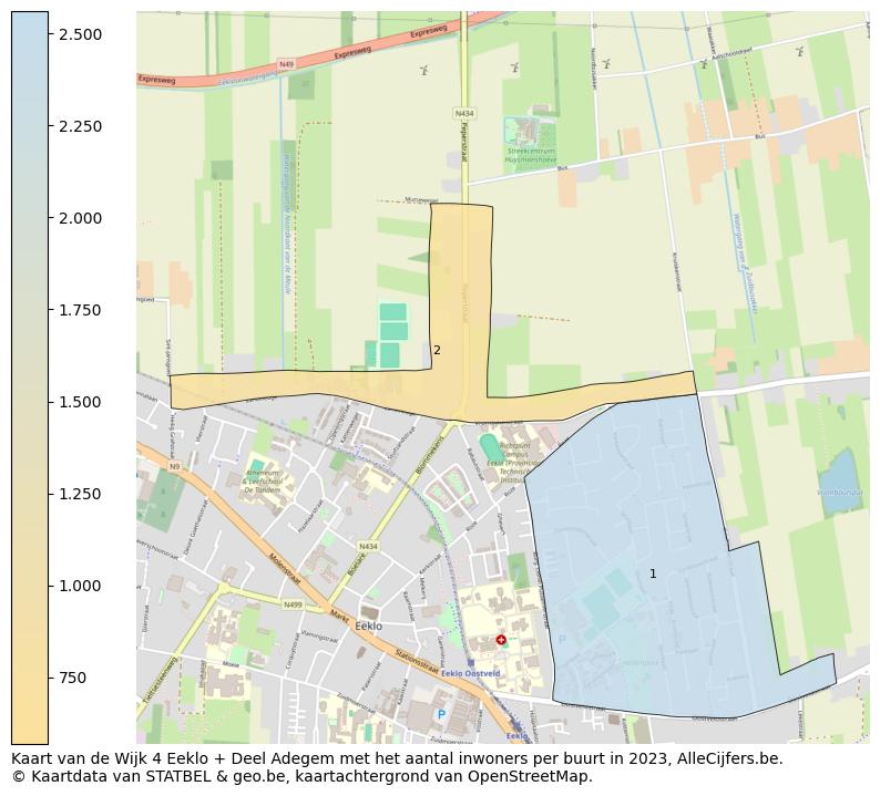 Aantal inwoners op de kaart van de Wijk 4 Eeklo + Deel Adegem: Op deze pagina vind je veel informatie over inwoners (zoals de verdeling naar leeftijdsgroepen, gezinssamenstelling, geslacht, autochtoon of Belgisch met een immigratie achtergrond,...), woningen (aantallen, types, prijs ontwikkeling, gebruik, type eigendom,...) en méér (autobezit, energieverbruik,...)  op basis van open data van STATBEL en diverse andere bronnen!