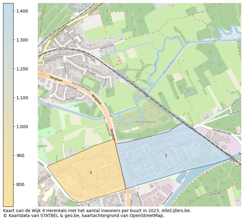 Aantal inwoners op de kaart van de Wijk 4 Herentals: Op deze pagina vind je veel informatie over inwoners (zoals de verdeling naar leeftijdsgroepen, gezinssamenstelling, geslacht, autochtoon of Belgisch met een immigratie achtergrond,...), woningen (aantallen, types, prijs ontwikkeling, gebruik, type eigendom,...) en méér (autobezit, energieverbruik,...)  op basis van open data van STATBEL en diverse andere bronnen!