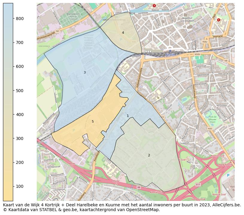 Aantal inwoners op de kaart van de Wijk 4 Kortrijk + Deel Harelbeke en Kuurne: Op deze pagina vind je veel informatie over inwoners (zoals de verdeling naar leeftijdsgroepen, gezinssamenstelling, geslacht, autochtoon of Belgisch met een immigratie achtergrond,...), woningen (aantallen, types, prijs ontwikkeling, gebruik, type eigendom,...) en méér (autobezit, energieverbruik,...)  op basis van open data van STATBEL en diverse andere bronnen!