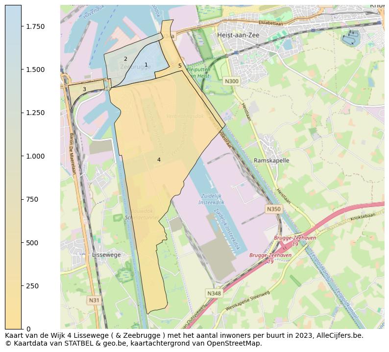 Aantal inwoners op de kaart van de Wijk 4 Lissewege ( & Zeebrugge ): Op deze pagina vind je veel informatie over inwoners (zoals de verdeling naar leeftijdsgroepen, gezinssamenstelling, geslacht, autochtoon of Belgisch met een immigratie achtergrond,...), woningen (aantallen, types, prijs ontwikkeling, gebruik, type eigendom,...) en méér (autobezit, energieverbruik,...)  op basis van open data van STATBEL en diverse andere bronnen!