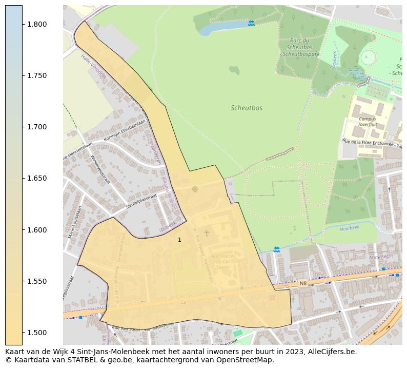 Aantal inwoners op de kaart van de Wijk 4 Sint-Jans-Molenbeek: Op deze pagina vind je veel informatie over inwoners (zoals de verdeling naar leeftijdsgroepen, gezinssamenstelling, geslacht, autochtoon of Belgisch met een immigratie achtergrond,...), woningen (aantallen, types, prijs ontwikkeling, gebruik, type eigendom,...) en méér (autobezit, energieverbruik,...)  op basis van open data van STATBEL en diverse andere bronnen!