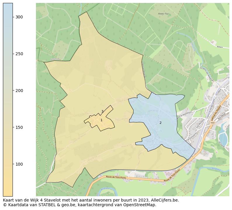 Aantal inwoners op de kaart van de Wijk 4 Stavelot: Op deze pagina vind je veel informatie over inwoners (zoals de verdeling naar leeftijdsgroepen, gezinssamenstelling, geslacht, autochtoon of Belgisch met een immigratie achtergrond,...), woningen (aantallen, types, prijs ontwikkeling, gebruik, type eigendom,...) en méér (autobezit, energieverbruik,...)  op basis van open data van STATBEL en diverse andere bronnen!