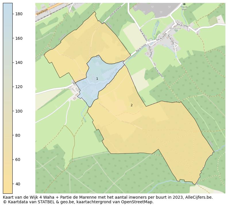 Aantal inwoners op de kaart van de Wijk 4 Waha + Partie de Marenne: Op deze pagina vind je veel informatie over inwoners (zoals de verdeling naar leeftijdsgroepen, gezinssamenstelling, geslacht, autochtoon of Belgisch met een immigratie achtergrond,...), woningen (aantallen, types, prijs ontwikkeling, gebruik, type eigendom,...) en méér (autobezit, energieverbruik,...)  op basis van open data van STATBEL en diverse andere bronnen!