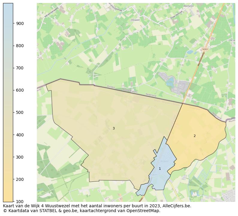 Aantal inwoners op de kaart van de Wijk 4 Wuustwezel: Op deze pagina vind je veel informatie over inwoners (zoals de verdeling naar leeftijdsgroepen, gezinssamenstelling, geslacht, autochtoon of Belgisch met een immigratie achtergrond,...), woningen (aantallen, types, prijs ontwikkeling, gebruik, type eigendom,...) en méér (autobezit, energieverbruik,...)  op basis van open data van STATBEL en diverse andere bronnen!