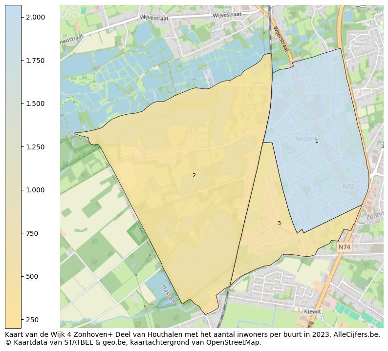 Aantal inwoners op de kaart van de Wijk 4 Zonhoven+ Deel van Houthalen: Op deze pagina vind je veel informatie over inwoners (zoals de verdeling naar leeftijdsgroepen, gezinssamenstelling, geslacht, autochtoon of Belgisch met een immigratie achtergrond,...), woningen (aantallen, types, prijs ontwikkeling, gebruik, type eigendom,...) en méér (autobezit, energieverbruik,...)  op basis van open data van STATBEL en diverse andere bronnen!