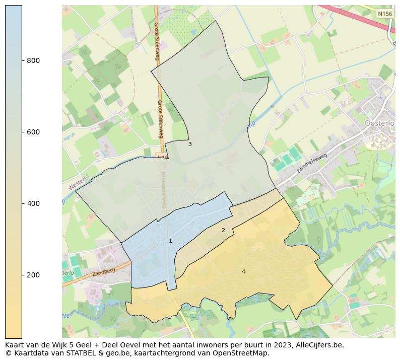 Aantal inwoners op de kaart van de Wijk 5 Geel + Deel Oevel: Op deze pagina vind je veel informatie over inwoners (zoals de verdeling naar leeftijdsgroepen, gezinssamenstelling, geslacht, autochtoon of Belgisch met een immigratie achtergrond,...), woningen (aantallen, types, prijs ontwikkeling, gebruik, type eigendom,...) en méér (autobezit, energieverbruik,...)  op basis van open data van STATBEL en diverse andere bronnen!