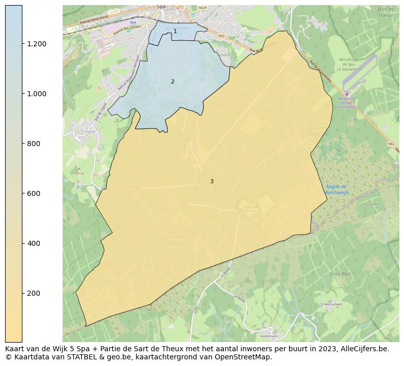 Aantal inwoners op de kaart van de Wijk 5 Spa + Partie de Sart de Theux: Op deze pagina vind je veel informatie over inwoners (zoals de verdeling naar leeftijdsgroepen, gezinssamenstelling, geslacht, autochtoon of Belgisch met een immigratie achtergrond,...), woningen (aantallen, types, prijs ontwikkeling, gebruik, type eigendom,...) en méér (autobezit, energieverbruik,...)  op basis van open data van STATBEL en diverse andere bronnen!