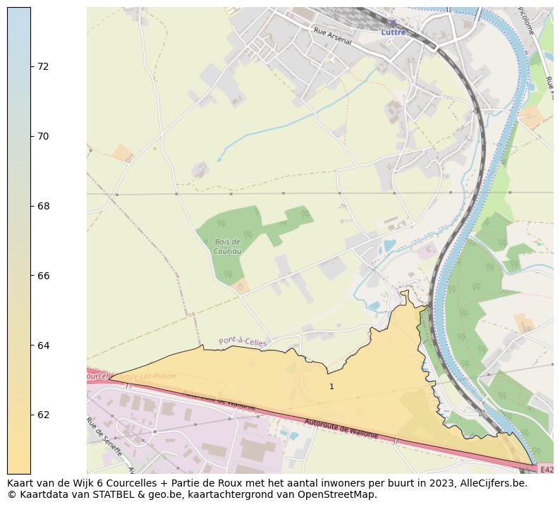 Aantal inwoners op de kaart van de Wijk 6 Courcelles + Partie de Roux: Op deze pagina vind je veel informatie over inwoners (zoals de verdeling naar leeftijdsgroepen, gezinssamenstelling, geslacht, autochtoon of Belgisch met een immigratie achtergrond,...), woningen (aantallen, types, prijs ontwikkeling, gebruik, type eigendom,...) en méér (autobezit, energieverbruik,...)  op basis van open data van STATBEL en diverse andere bronnen!