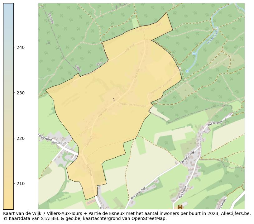 Aantal inwoners op de kaart van de Wijk 7 Villers-Aux-Tours + Partie de Esneux: Op deze pagina vind je veel informatie over inwoners (zoals de verdeling naar leeftijdsgroepen, gezinssamenstelling, geslacht, autochtoon of Belgisch met een immigratie achtergrond,...), woningen (aantallen, types, prijs ontwikkeling, gebruik, type eigendom,...) en méér (autobezit, energieverbruik,...)  op basis van open data van STATBEL en diverse andere bronnen!