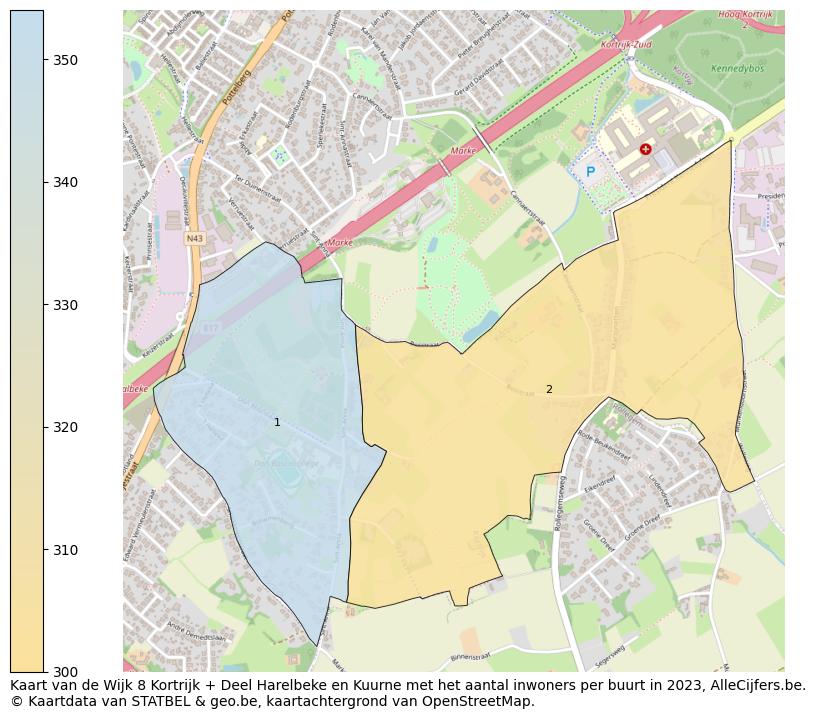 Aantal inwoners op de kaart van de Wijk 8 Kortrijk + Deel Harelbeke en Kuurne: Op deze pagina vind je veel informatie over inwoners (zoals de verdeling naar leeftijdsgroepen, gezinssamenstelling, geslacht, autochtoon of Belgisch met een immigratie achtergrond,...), woningen (aantallen, types, prijs ontwikkeling, gebruik, type eigendom,...) en méér (autobezit, energieverbruik,...)  op basis van open data van STATBEL en diverse andere bronnen!